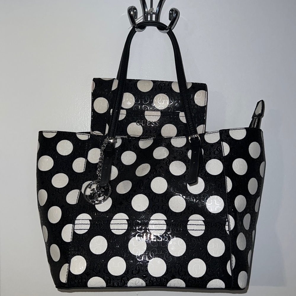 Guess polka dot purse and wallet